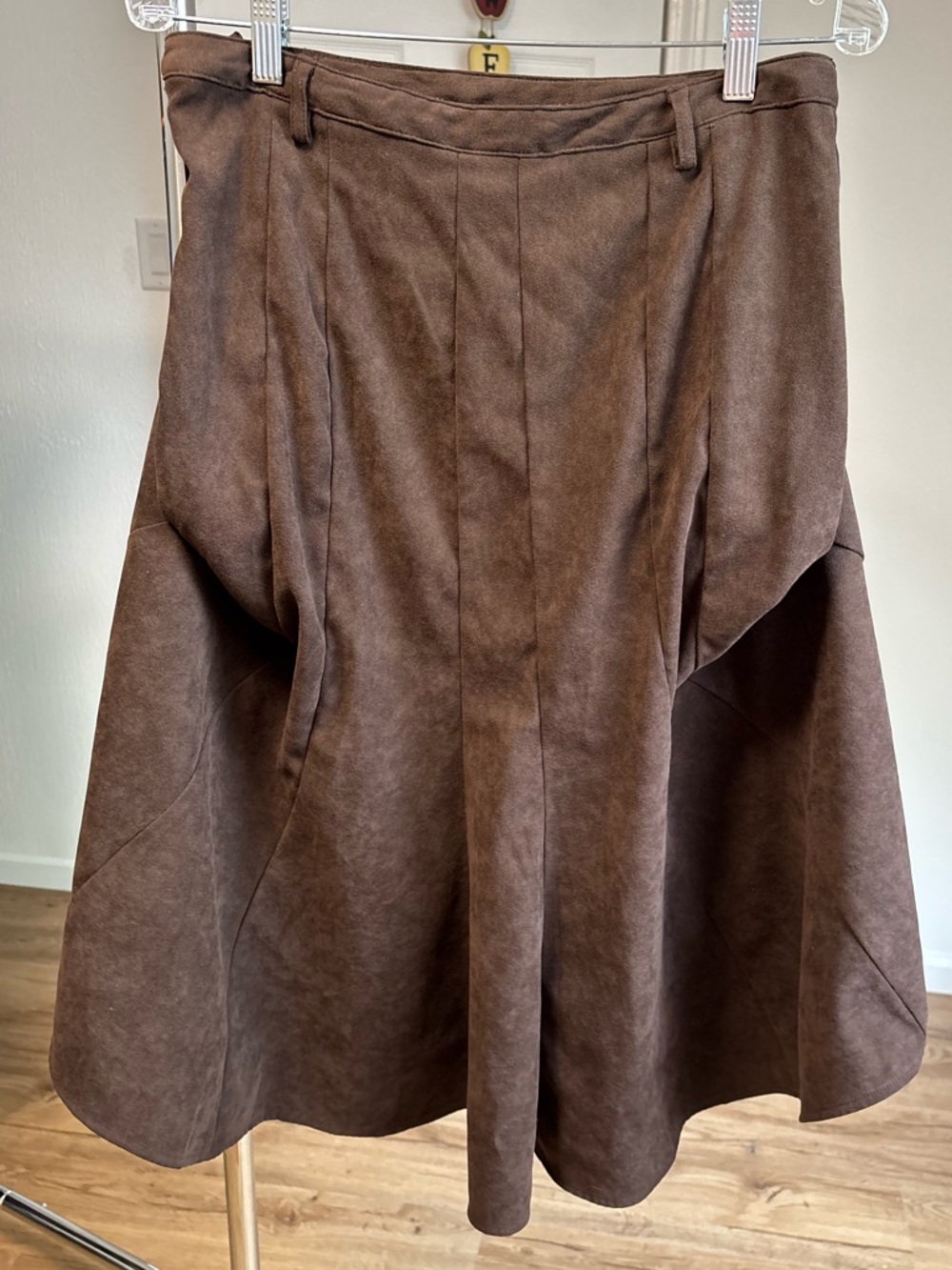 Faux suede western steampunk, whimsical high low skirt. Size 8 - Picture 3 of 10